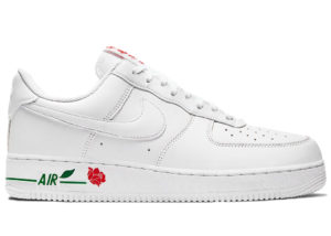 Nike Air Force 1 Low Rose White White/White/University Red-Pine Green (CU6312-100)