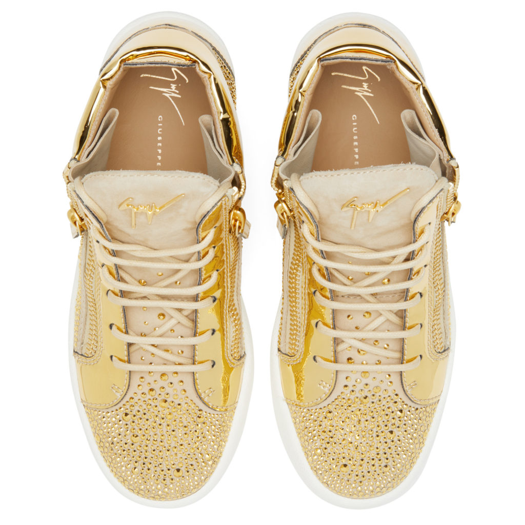 Giuseppe Zanotti KRISS TWINKLE Mid Top Sneakers Beige (24394) (4)