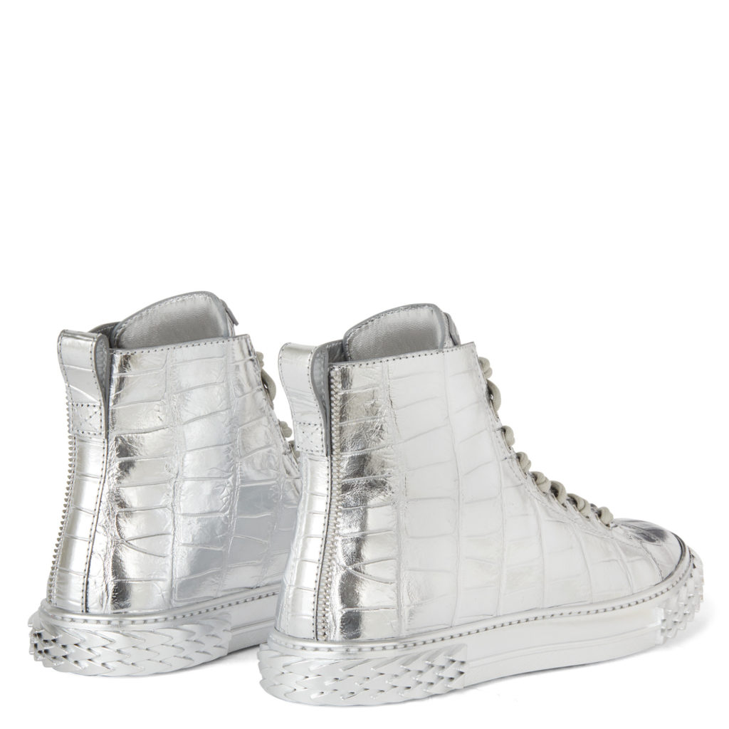Giuseppe Zanotti BLABBER Mid Top Sneakers Silver (84997) (3)