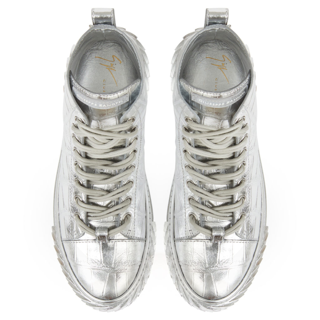 Giuseppe Zanotti BLABBER Mid Top Sneakers Silver (84995) (4)