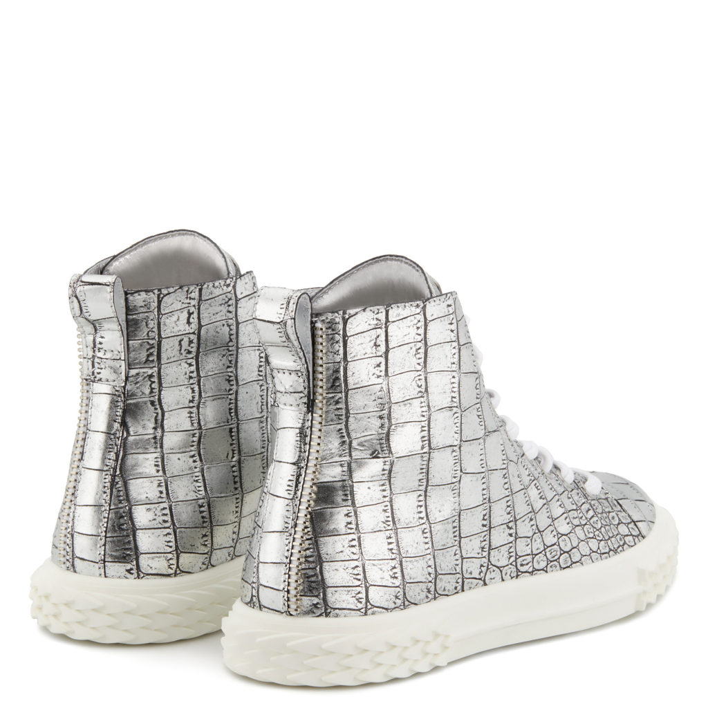 Giuseppe Zanotti BLABBER Mid Top Sneakers Silver (25040) (3)