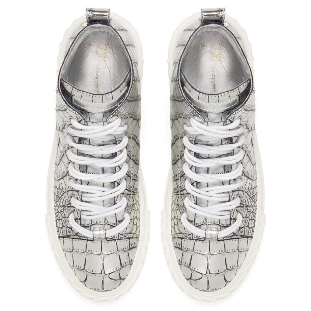 Giuseppe Zanotti BLABBER Mid Top Sneakers Silver (25040) (4)