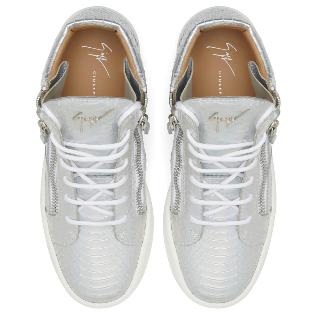 Giuseppe Zanotti KRISS Mid Top Sneakers Silver (15311) (4)
