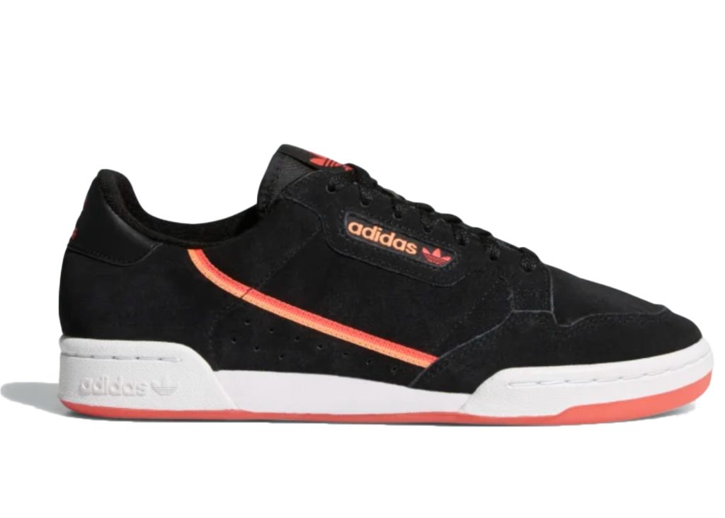 adidas Continental 80 Core Black Real Lilac Core Black/Real Lilac/Easy Orange (EE4178)