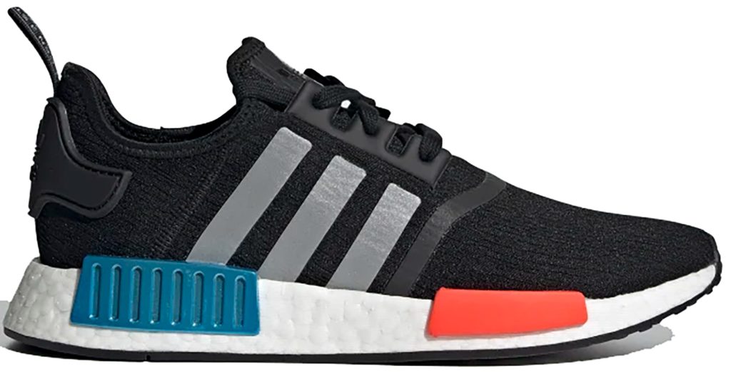 adidas NMD R1 Black Silver Solar Red Core Black/Silver Metallic/Solar Red (FY5727)