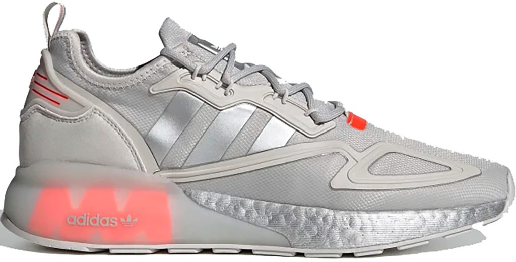 adidas ZX 2K Boost Grey One Solar Red Grey One/Silver Metallic/Solar Red (FX7028)