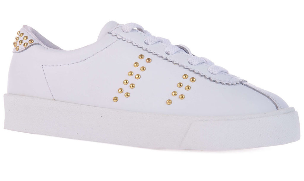 Superga 2843 Kids Club S Leather Studded White gold (s27259)