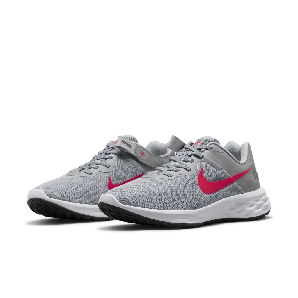 Nike Revolution 6 FlyEase Next Nature Easy On/Off Road Running Grey 50% Sustainable Materials (DC8992-004)