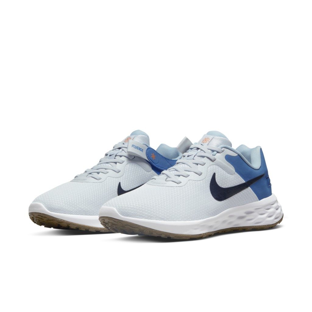 Nike Revolution 6 FlyEase Next Nature Easy-On-And-Off Road Running (Extra Wide) Grey 50% Sustainable Materials (DD8476-002)
