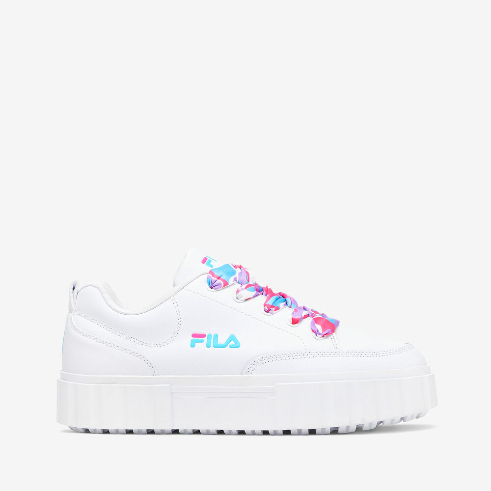 Fila Sandblast Low Satin Lace White / Scuba Blue / Metallic Silver (5CM01303-109)