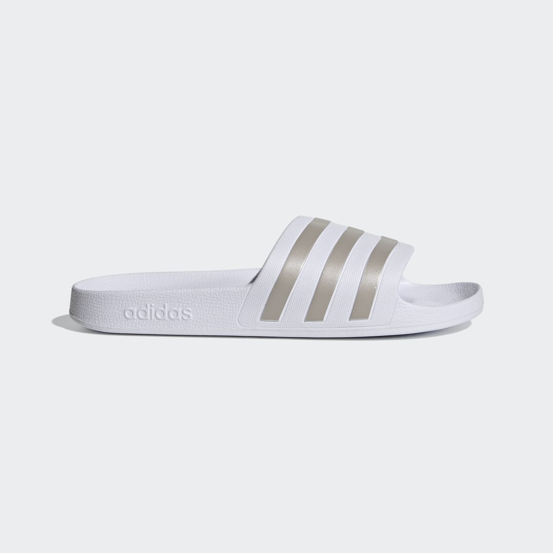 Adidas Adilette Aqua Slides Cloud White / Platinum Metallic / Cloud White (EF1730)