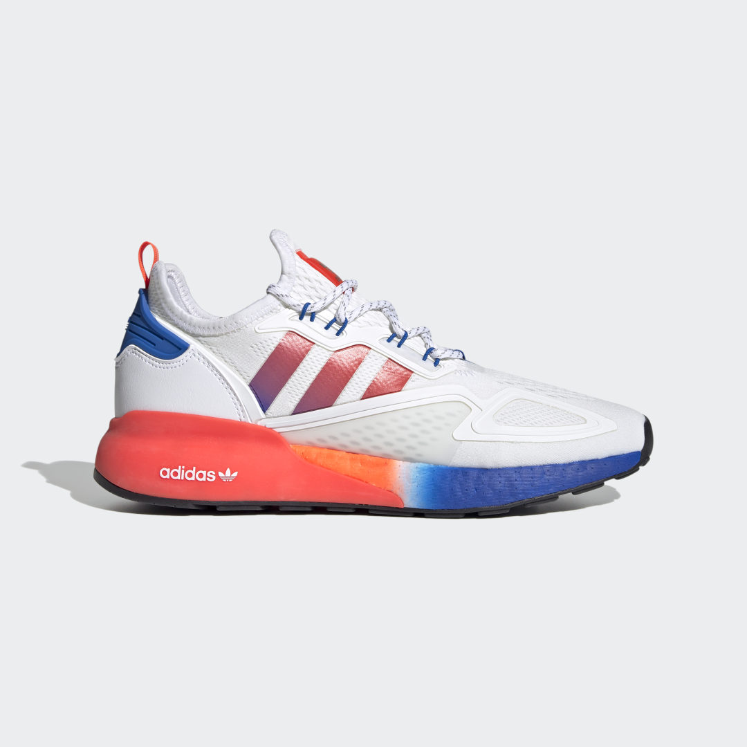 adidas ZX 2K Boost White Solar Red Blue Cloud White/Solar Red/Blue (FV9996)