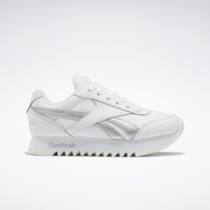 Reebok  Royal Classic Jogger 2 Platform Shoes Cloud White / Cloud White / Silver Metallic (GW9411)