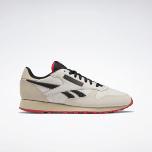 Reebok La Casa De Papel Classic Leather Shoes Moon White / Pebble / Vector Red (GX9443)