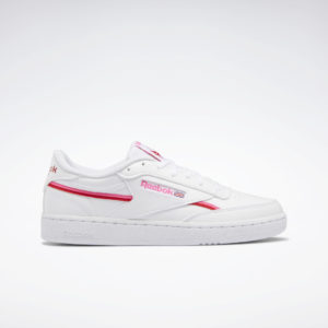 Reebok Club C 85 Vegan Shoes Cloud White / Atomic Pink / Vector Red (GZ3663)