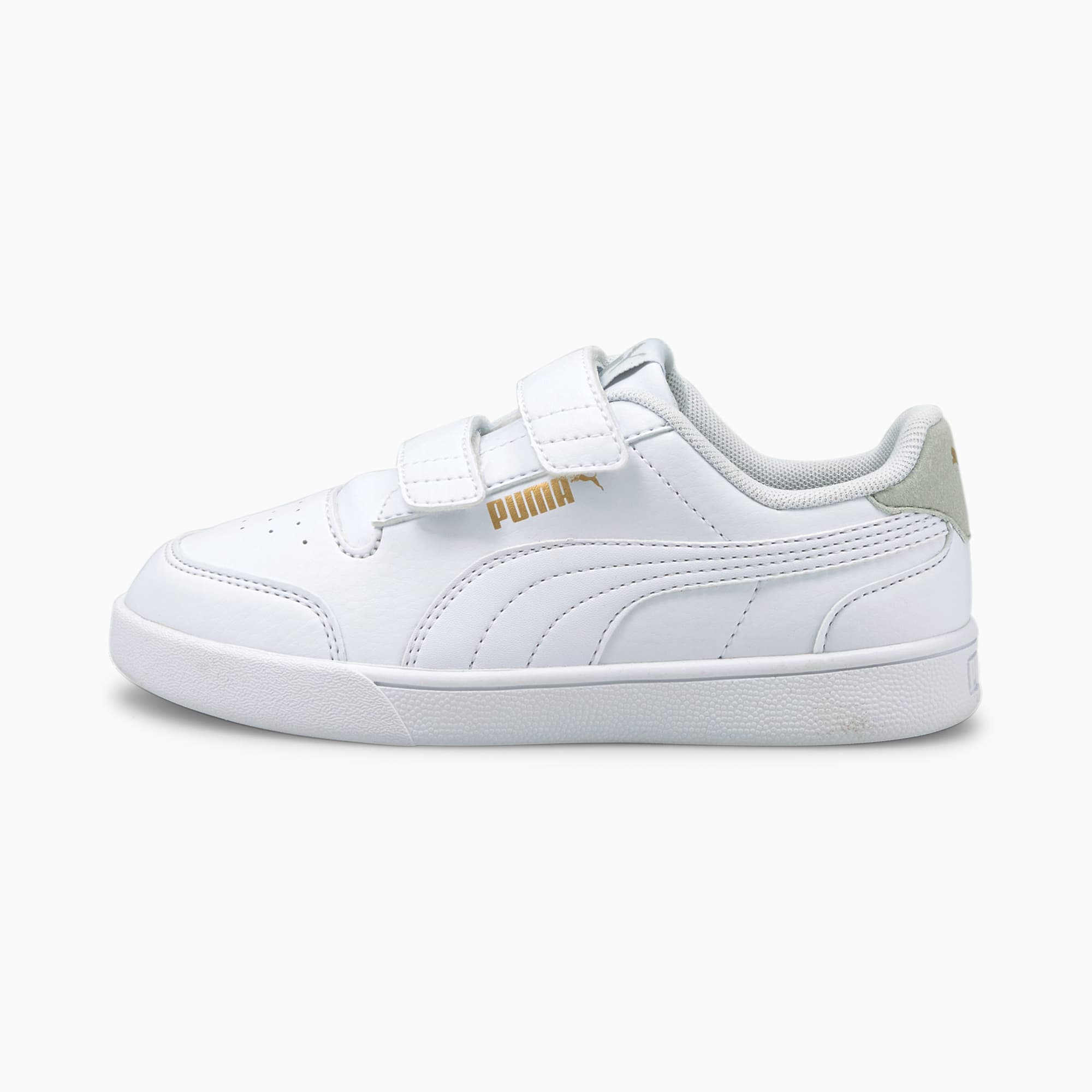 PUMA Shuffle Kids’ White/Gray Violet/Gold (375689-01)