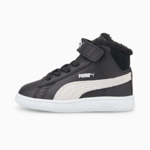 PUMA Smash V2 Mid Fur V Babies’ Black/White (366899-02)