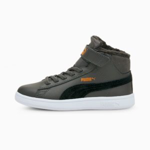 PUMA Smash V2 Mid Fur V Kids’ Dark Shadow/Black (366896-09)