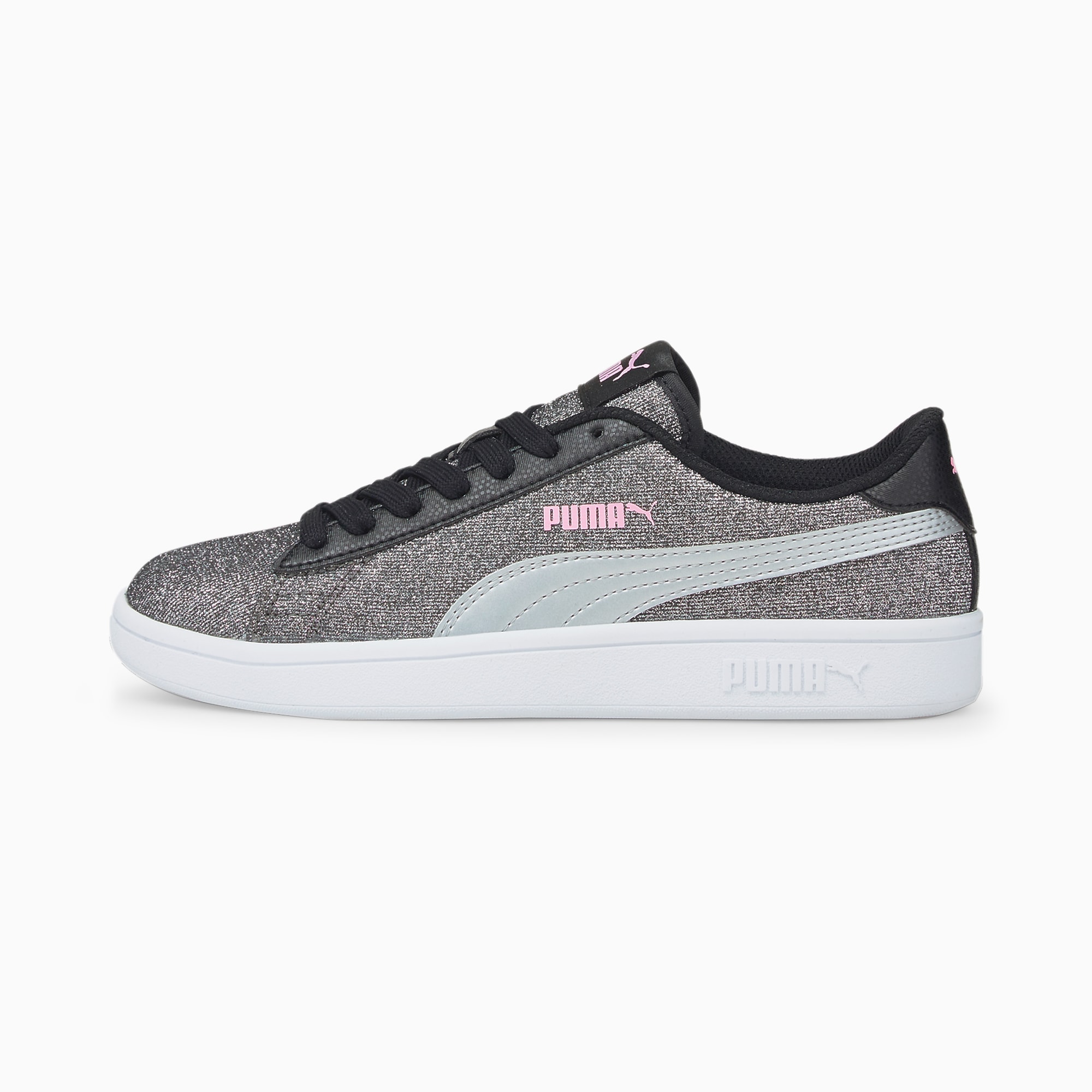 PUMA Smash V2 Glitz Glam Youth Black/Silver/Prism Pink (367377-26)