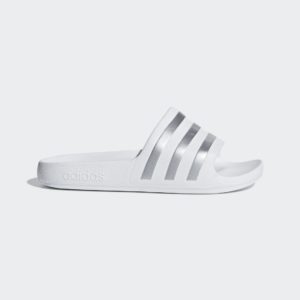 Adidas Adilette Aqua Slides Cloud White / Silver Met. / Cloud White (F35555)