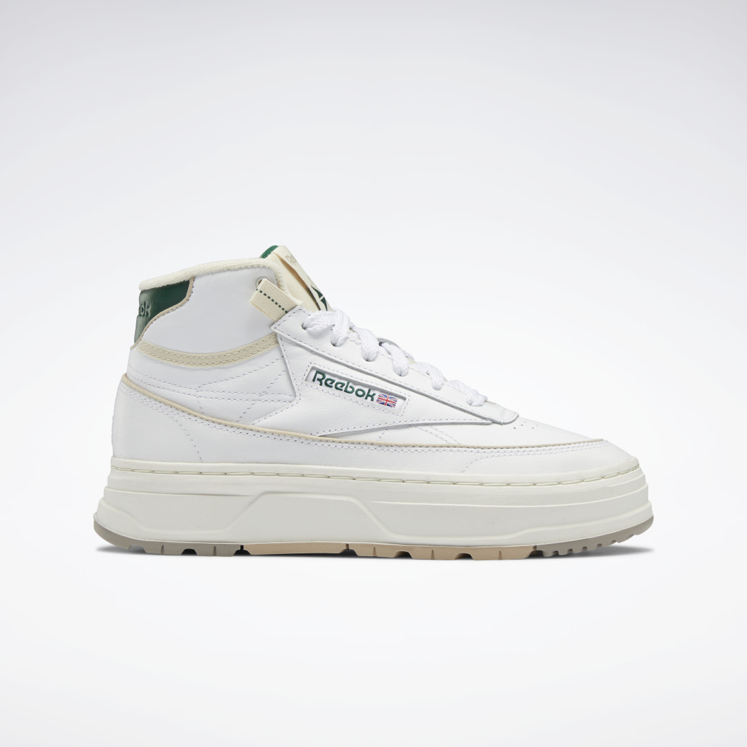 Reebok Club C Geo Mid Shoes Cloud White / Chalk / Dark Green (GZ4936)