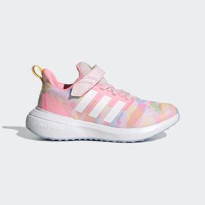 Adidas Fortarun 2.0 Cloudfoam Sport Running Elastic Lace Top Strap Clear Pink / Cloud White / Blue Dawn (GZ9752)