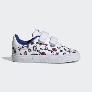Adidas adidas x Marvel VULCRAID3R Spider-Man Lifestyle Skateboarding Hook-and-Loop Cloud White / Cloud White / Better Scarlet (HP7752)