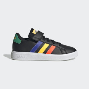 Adidas Grand Court Lifestyle Court Elastic Lace and Top Strap Core Black / Lucid Blue / Court Green (HP8914)