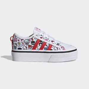 Adidas Nizza Platform Cloud White / Core Black / Vivid Red (HQ6888)