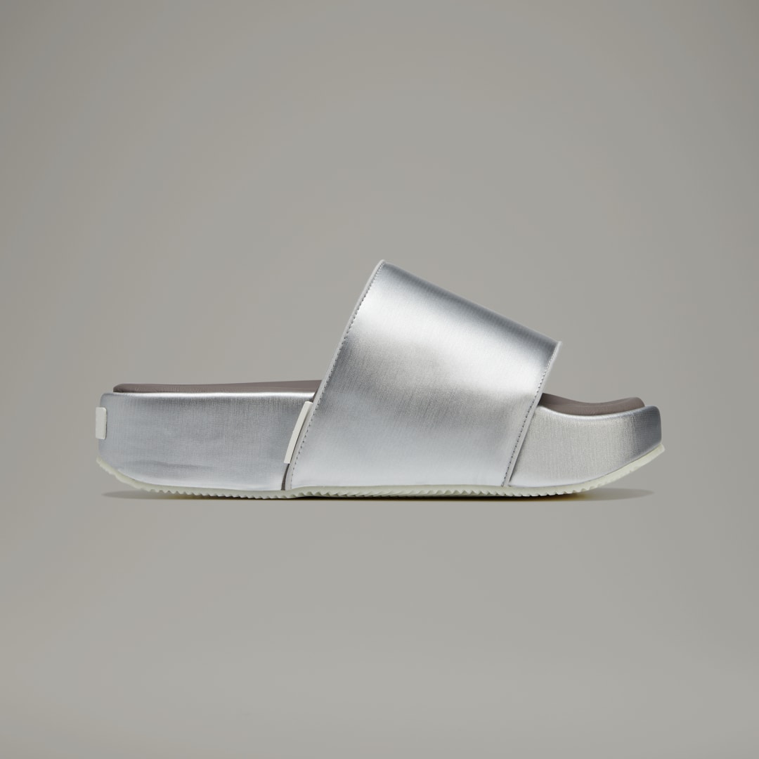 Adidas Y-3 Slides Silver Metallic / Brown / Cream White (HQ3665)