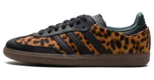 adidas Samba OG “Leopard / Core Black”: leopard print on a low profile