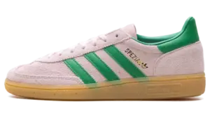 adidas Handball Spezial “Clear Pink”: soft pink with green and gold