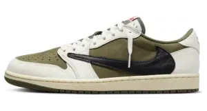 The Travis Scott Jordan 1 Low “Medium Olive” is perfectly fine — the price tags aren’t