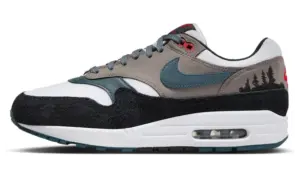 Nike Air Max 1 “Escape” (FJ0698-100): understated from afar, a forest up close
